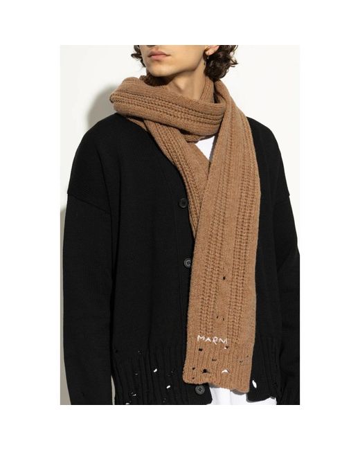 Marni Schal Mit Logo in Brown für Herren