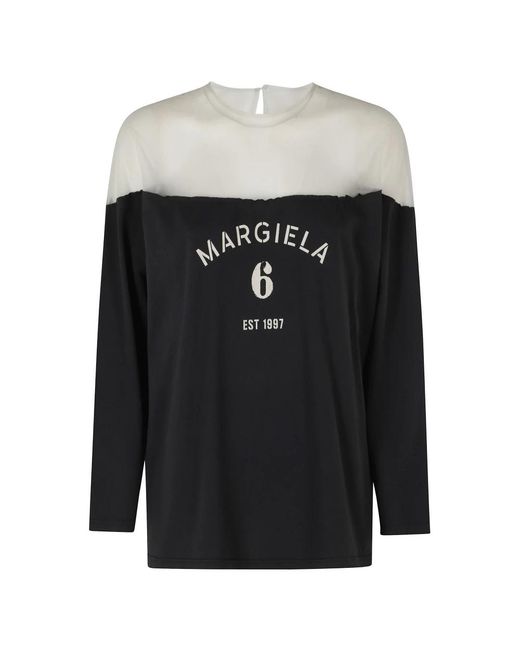 MM6 by Maison Margiela Black Long Sleeve Tops