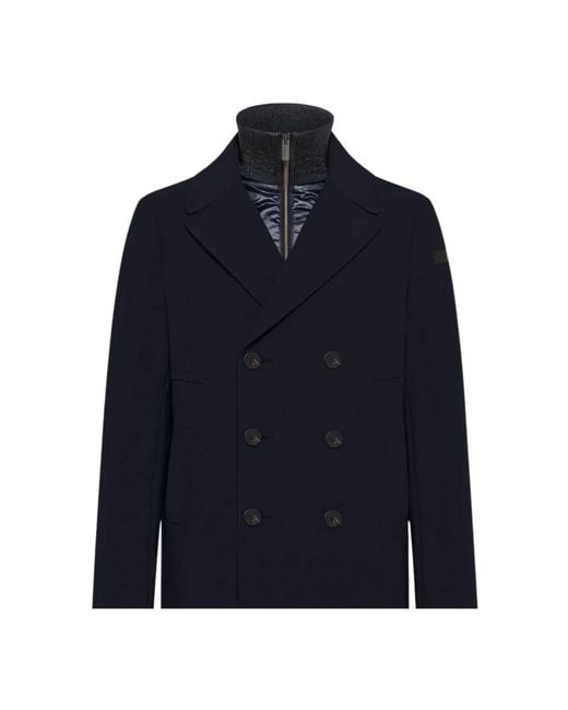 Rrd Blue Double-Breasted Coats for men