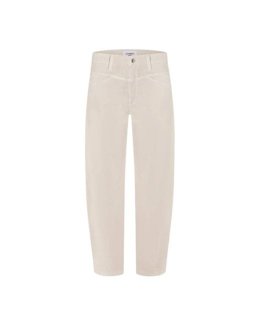 Cambio White Straight Trousers