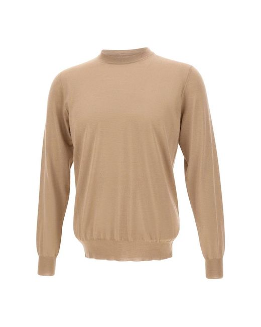FILIPPO DE LAURENTIIS Natural Round-Neck Knitwear for men