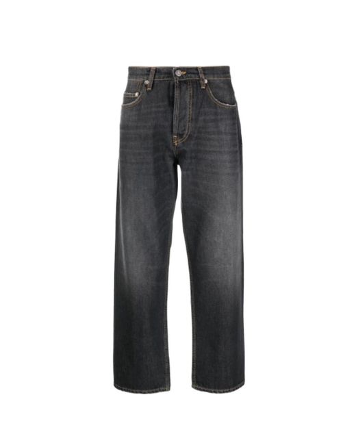 Golden Goose Deluxe Brand Schwarze gewaschene denim kurze jeans in Gray für Herren
