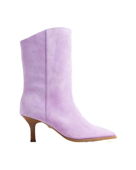 Bronx Purple Heeled Boots
