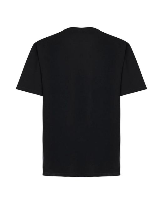 Autry Schwarzes t-shirt mit geripptem kragen in Black für Herren