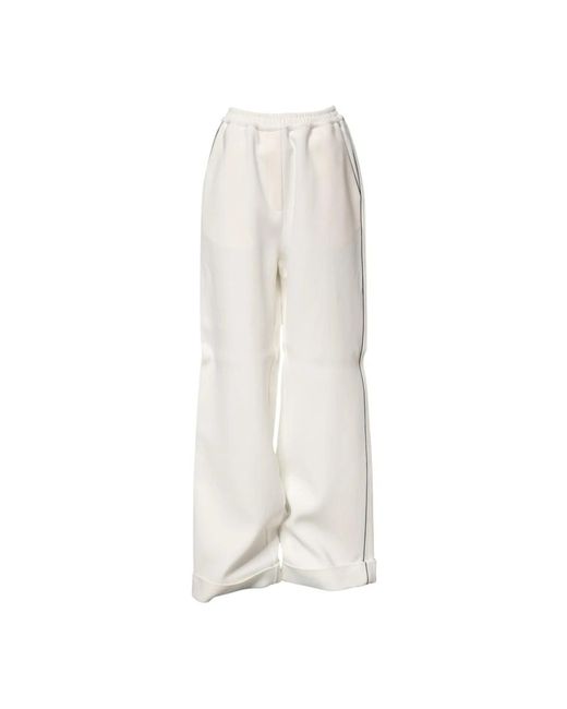 Dolce & Gabbana White Wide Trousers