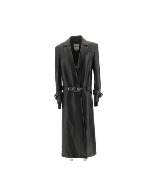 Elegante cappotto in pelle di The Attico in Black