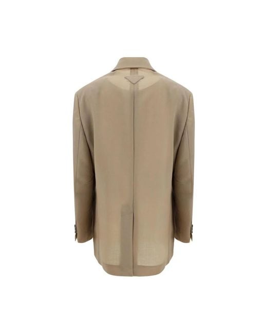 Prada Wollen Blazer in het Natural