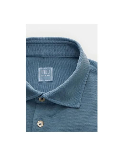 Fedeli Blue Casual Shirts for men