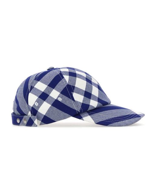 Burberry Accessoires ,Blauw ,Wol Baseballpet Met Tartanpatroon in het Blue
