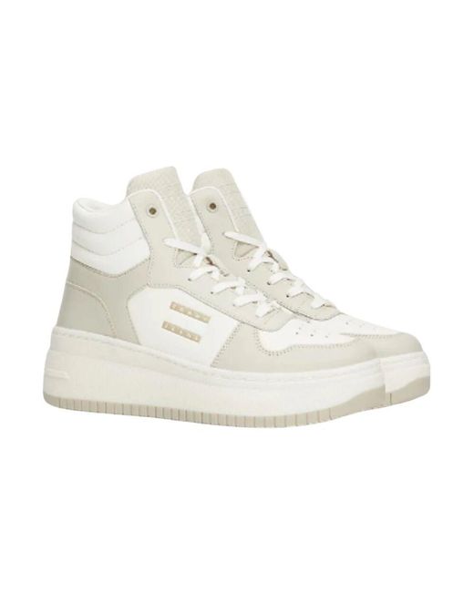 Tommy Hilfiger White Bequeme Sneakers Für Männer Und Frauen