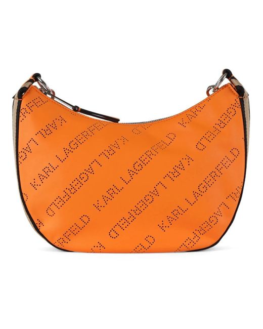Karl Lagerfeld Orange Schultertasche mit logo-druck