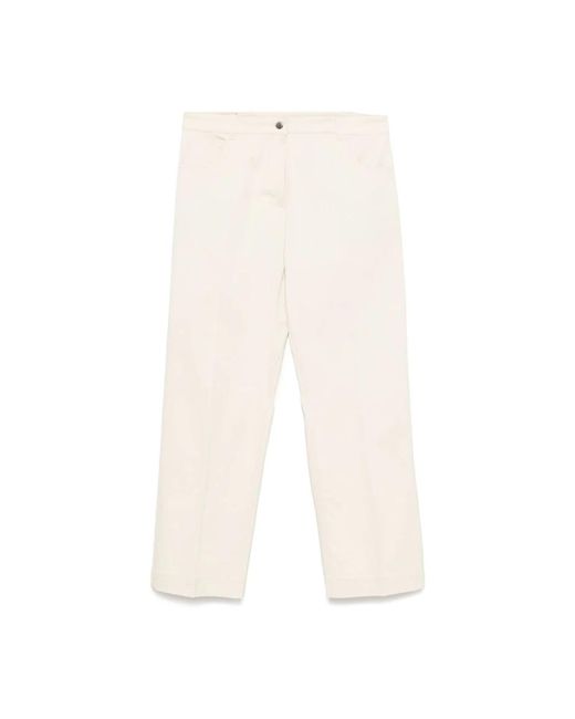 Moncler White Straight Trousers