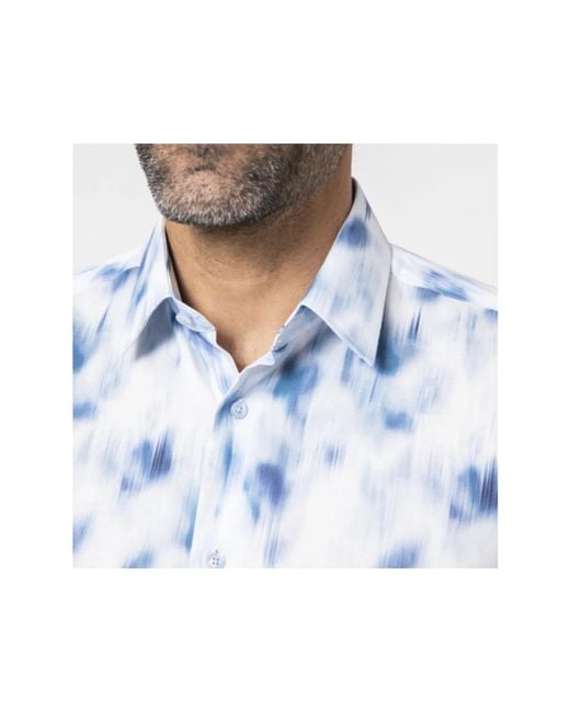 Karl Lagerfeld Moderne weiße bluse mit blauem tie-dye in Blue für Herren