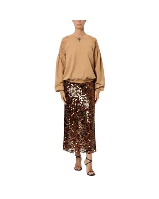 Pink Memories Brown Midi Skirts