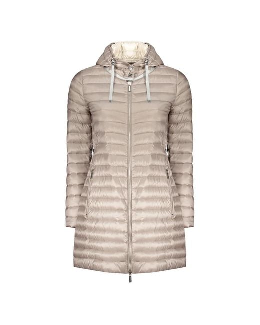 Moorer Goose Down Hooded Jacket in het Natural