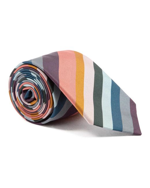 Paul smith diagonal-stripe silk tie di PS by Paul Smith in Blue da Uomo