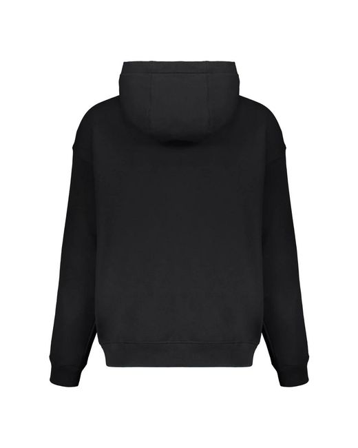 Versace Hoodies & Sweatvesten ,Zwart ,Katoen Logo Patch Zip Hoodie in het Black voor heren