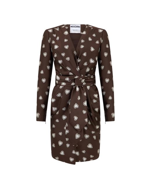 Moschino Elegant Jurk Met Riem in het Brown