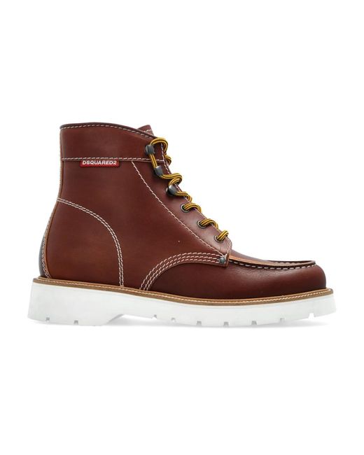 Lace-Up Boots di DSquared² in Brown da Uomo