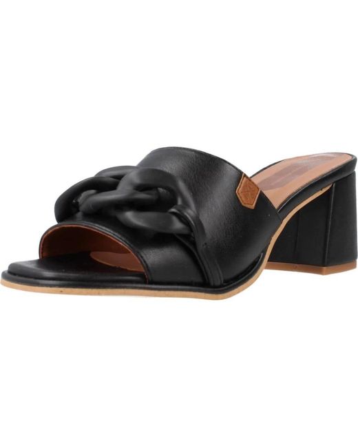 Heeled Mules POPA de color Black