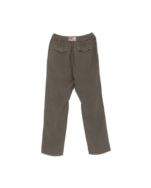 Mc2 Saint Barth Gray Straight Trousers for men
