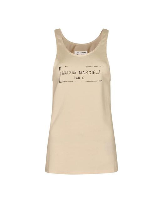 Maison Margiela Natural Sleeveless Tops