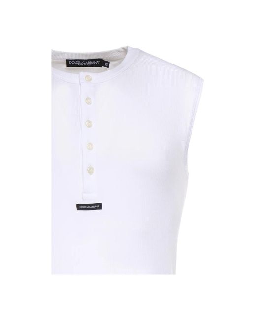 Dolce & Gabbana White Sleeveless Tops for men