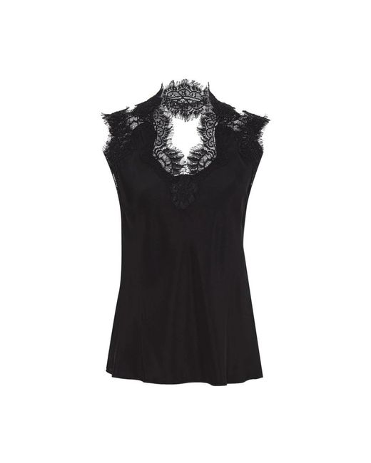 Gold Hawk Black Sleeveless Tops