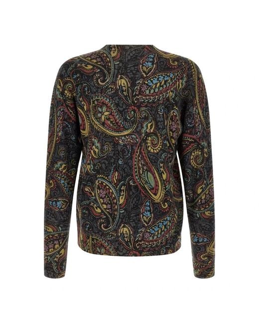 Etro Gray Round-Neck Knitwear for men