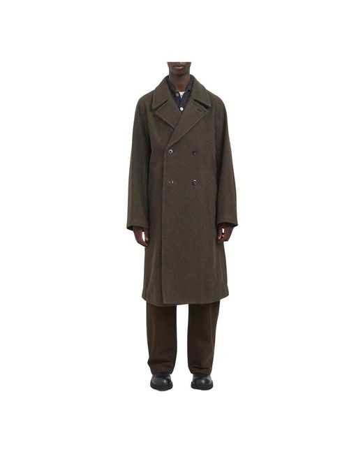 Lemaire Brown Double-Breasted Coats for men