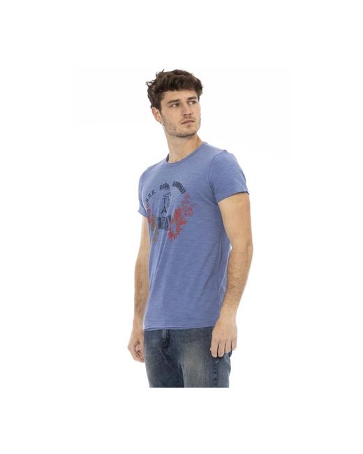T-shirt casual con maniche corte e scollo rotondo di Trussardi in Blue da Uomo
