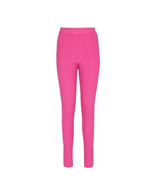 Balmain Pink Leggings Mit Monogramm-Muster