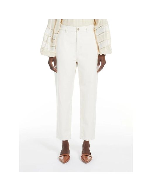 Trousers > cropped trousers Max Mara Studio en coloris White