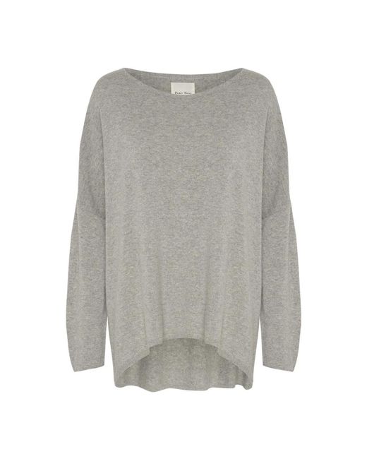 Part Two Gray Round-Neck Knitwear
