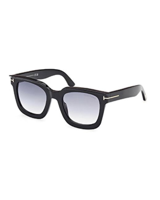 Tom Ford Black Schwarze quadratische sonnenbrille