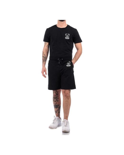 Moschino Schwarze baumwoll-shorts mit vordertaschen in Black für Herren