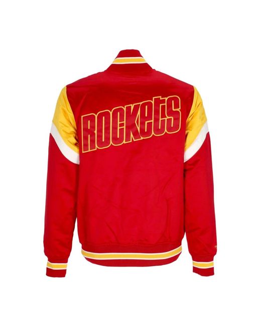 Mitchell & Ness Jassen ,Rood ,Polyester Nba Houston Rockets Bomberjack in het Red voor heren