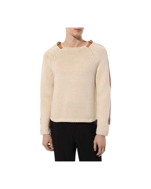 Gucci Natural Round-Neck Knitwear for men