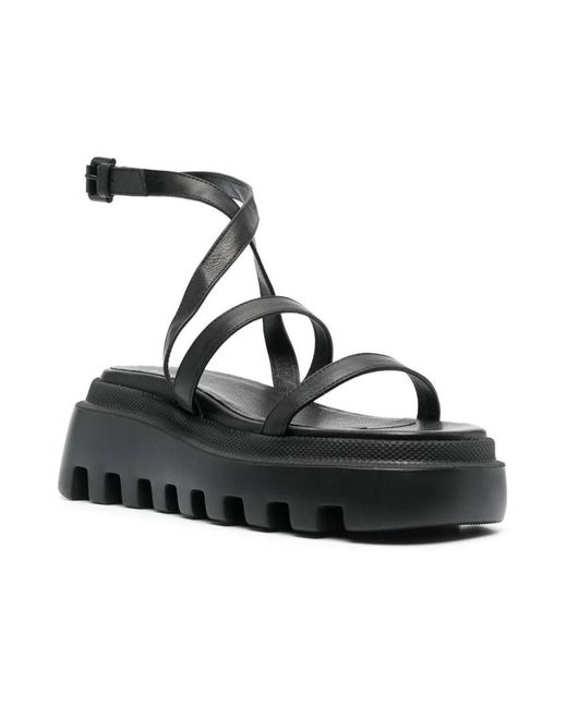 Vic Matié Black Flat Sandals