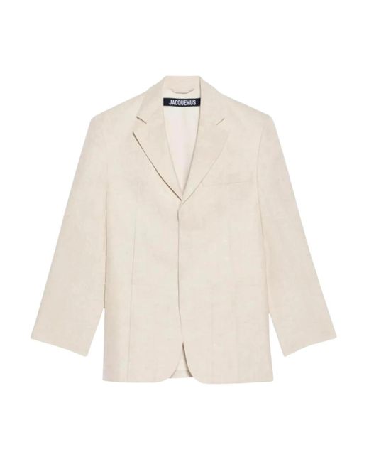 Jacquemus Jassen ,Linnen La Veste D'Homme Blazer in het Natural