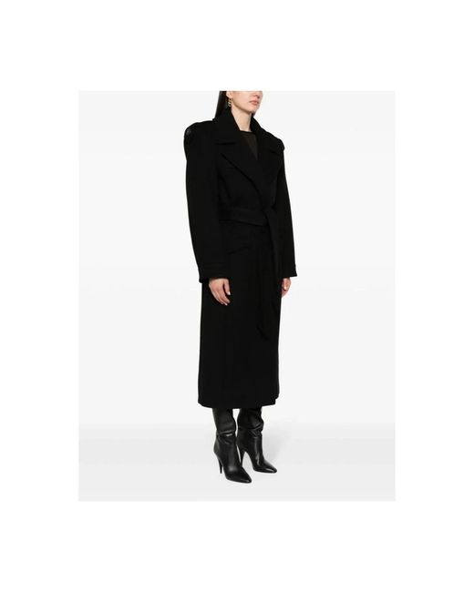 Saint Laurent Black Belted Coats