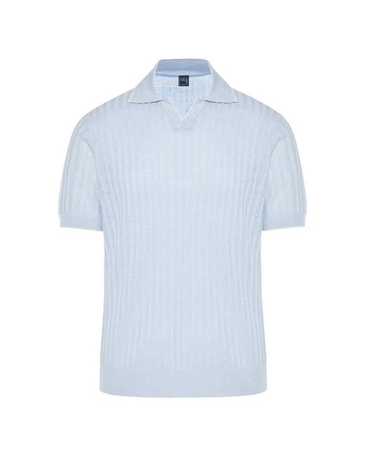 Fedeli Blue Polo Shirts for men