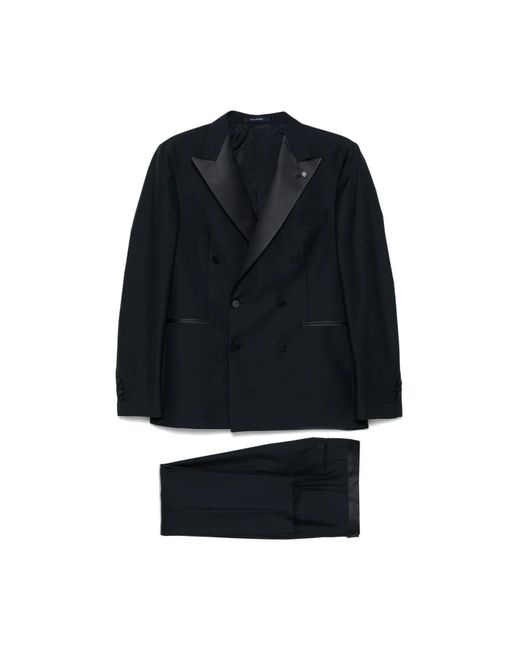 Double Breasted Suits Tagliatore de hombre de color Black