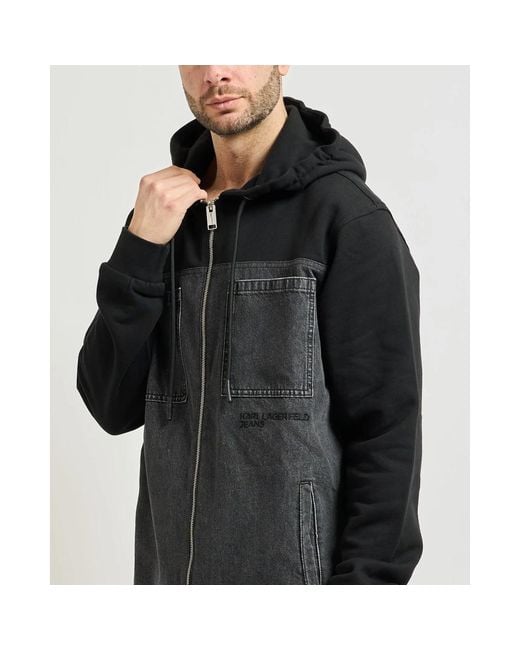 Karl Lagerfeld Black Zip-Throughs for men