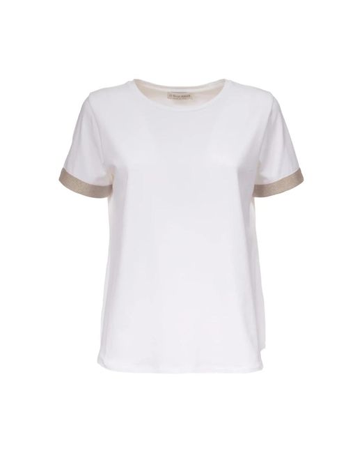 Camiseta de algodón de manga corta Le Tricot Perugia de color White