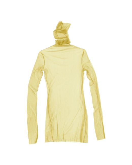 Cortana Yellow Schwanenhals Seidentüll Top