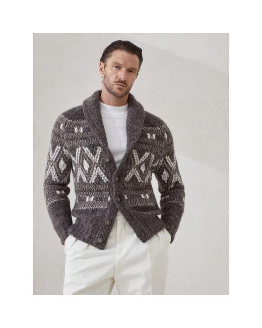 Brunello Cucinelli Gray Cardigans for men