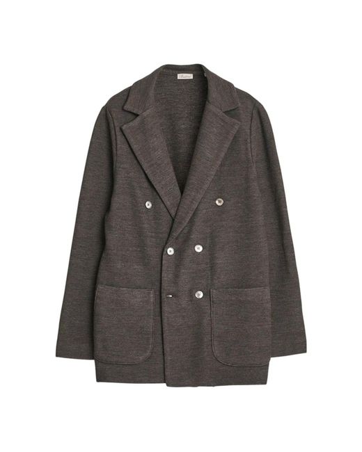Stenstroms Jassen ,Bruin ,Wol Gebreide Double-Breasted Blazer in het Gray voor heren