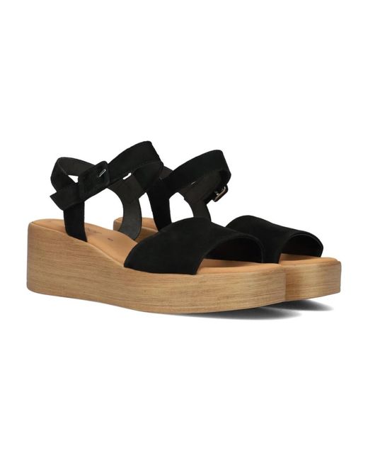 Gabor Schoenen ,Zwart ,Suède Zwarte Suède Sandalen in het Black