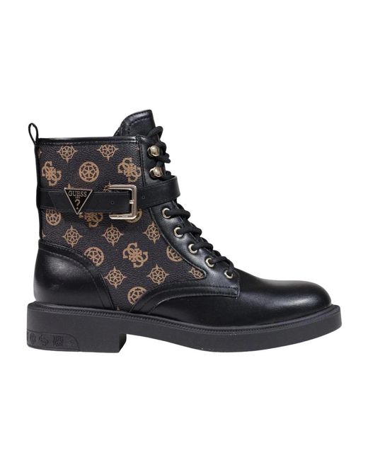 Guess Black Lace-Up Boots